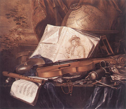 Painting of a group of musical instruments