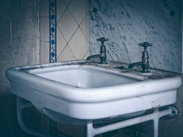 Photo of an historic bathroom sink