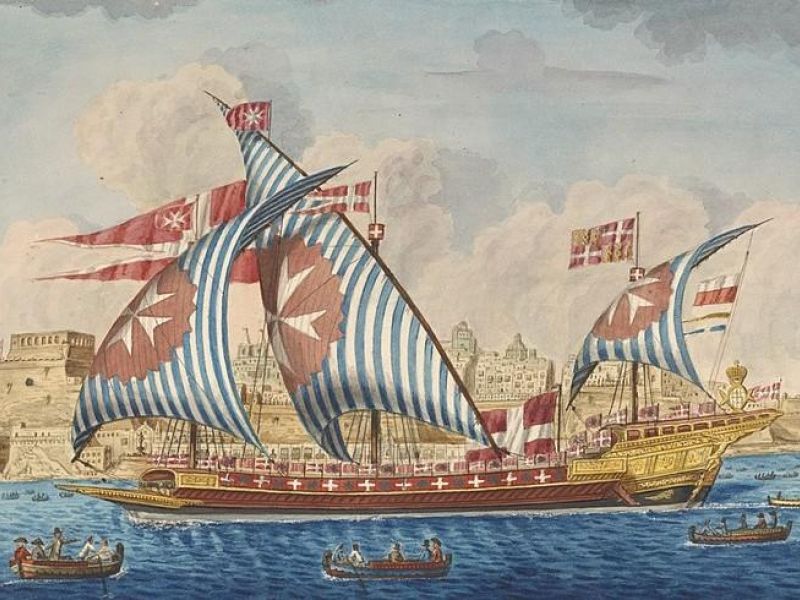 Painting of a medieval ship