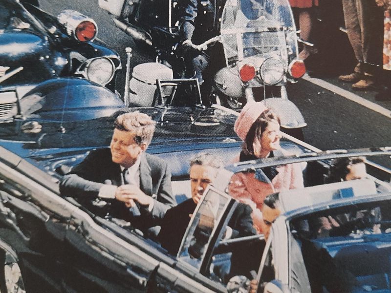 Photo of JFK in a car