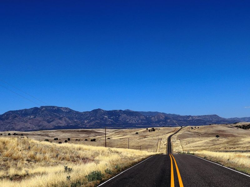 American road and landscape