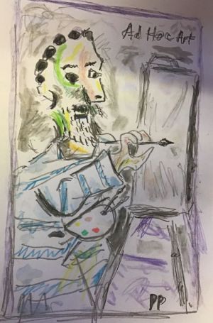 artwork by group leader of someone painting