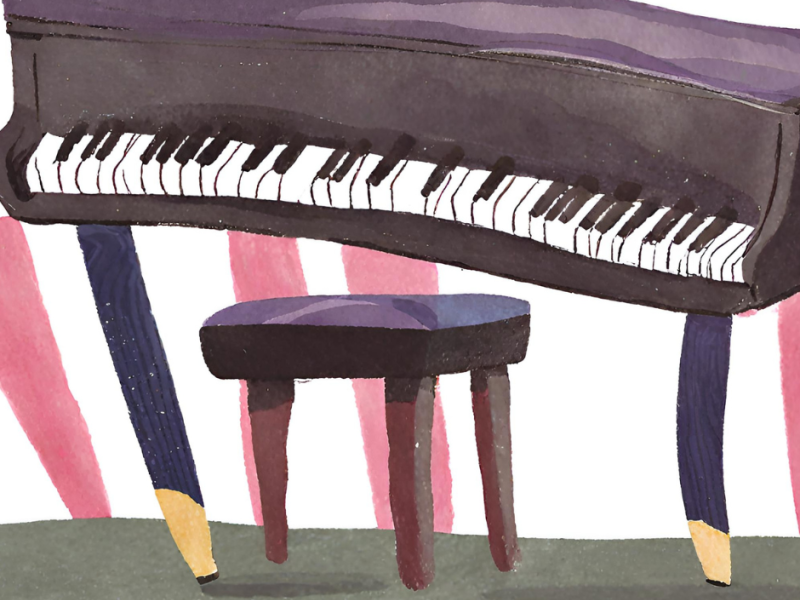 painting of wiggly piano