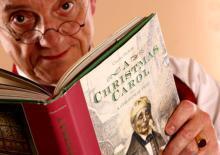 Speaker reading 'A Christmas Carol'
