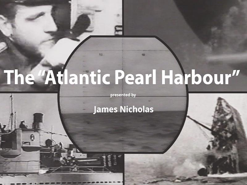 Four black and white images of WWII naval scenes