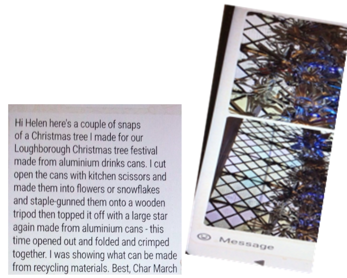 Whatsapp message and photo of decorations