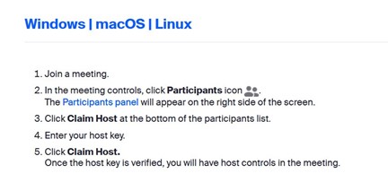 Host Key instructions for Windows. macOS and Linux