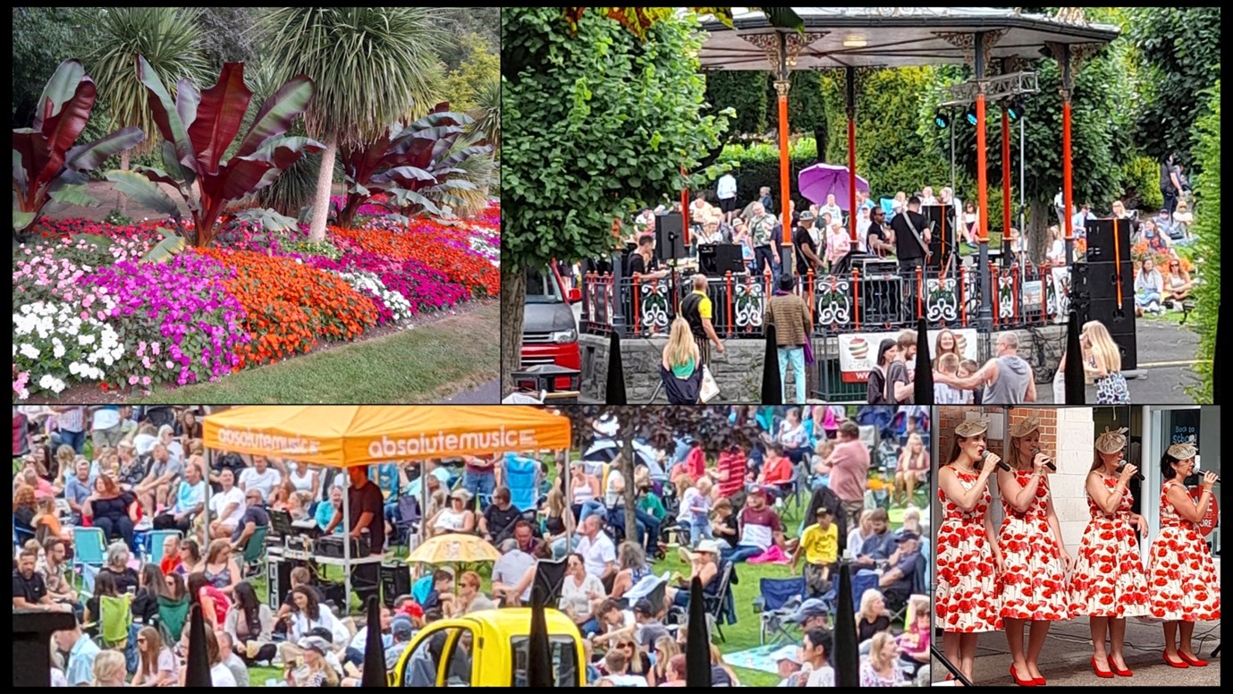 a brightly coloured collage of photos of summer. 