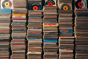 piles of records