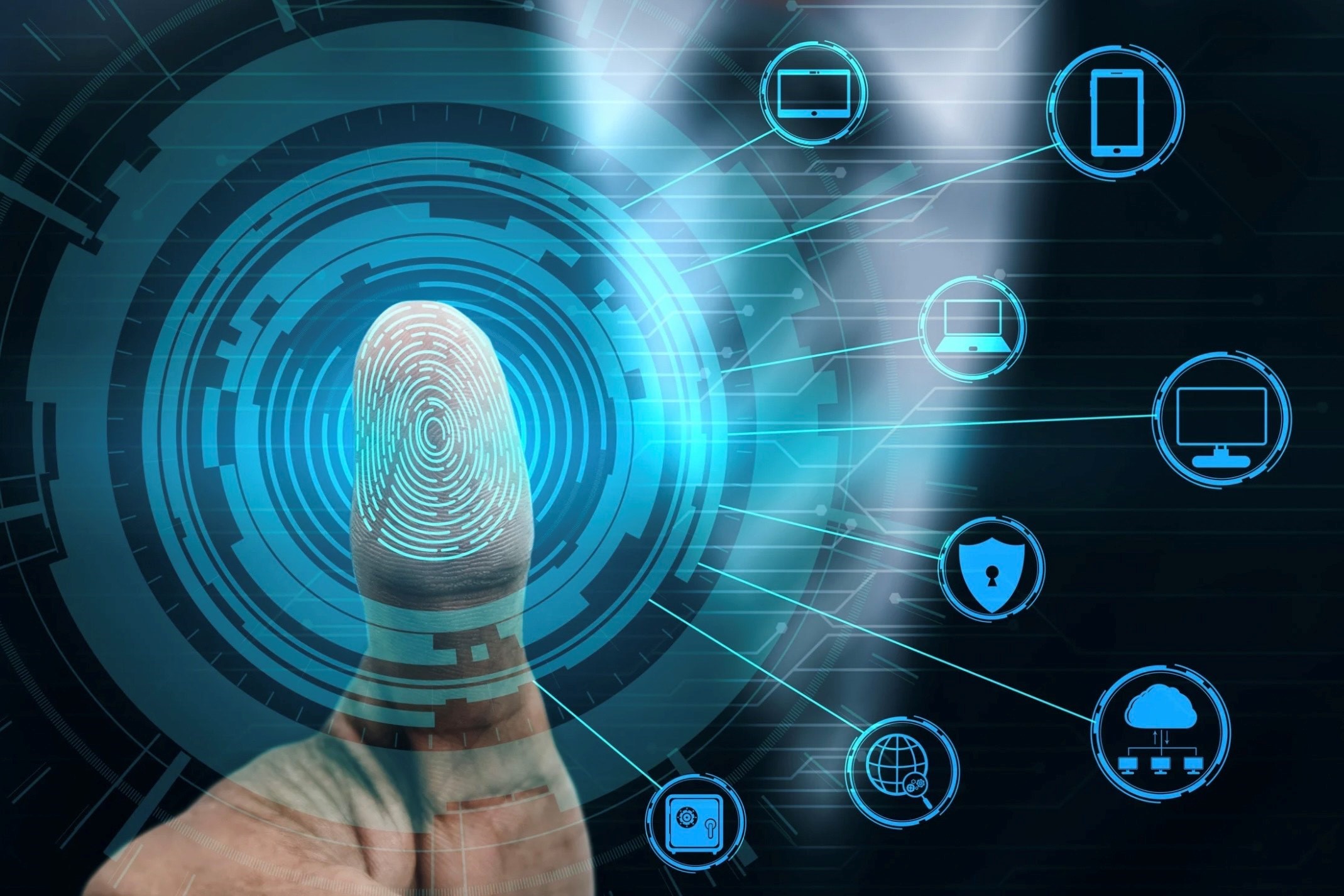 illustration of an abstract fingerprint recognition system