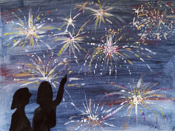 'Fireworks' by Brigitte Holland, Sandbach u3a