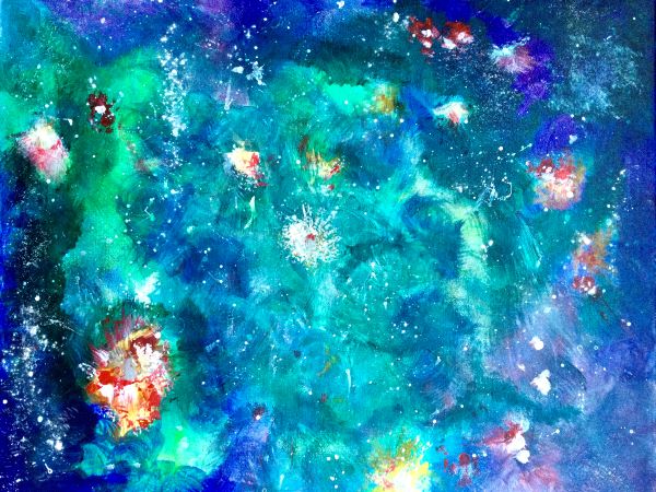 ‘The final frontier’ in acrylic by Gabrielle Summerhays, Farnham u3a