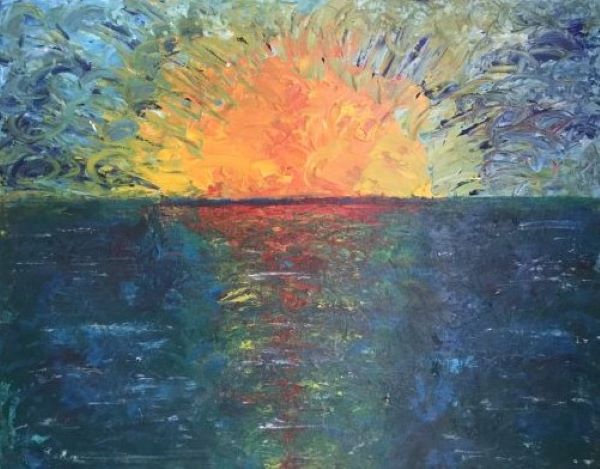 'Sunset over the Italian Adriatic Sea' by Gabrielle Summerhays of Farnham u3a