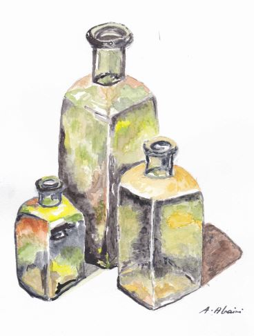 Green Bottles by Anne Ainaimi, Dulwich u3a