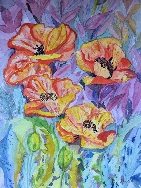 'Poppies' by Brigitte Holland of Sandbach u3a