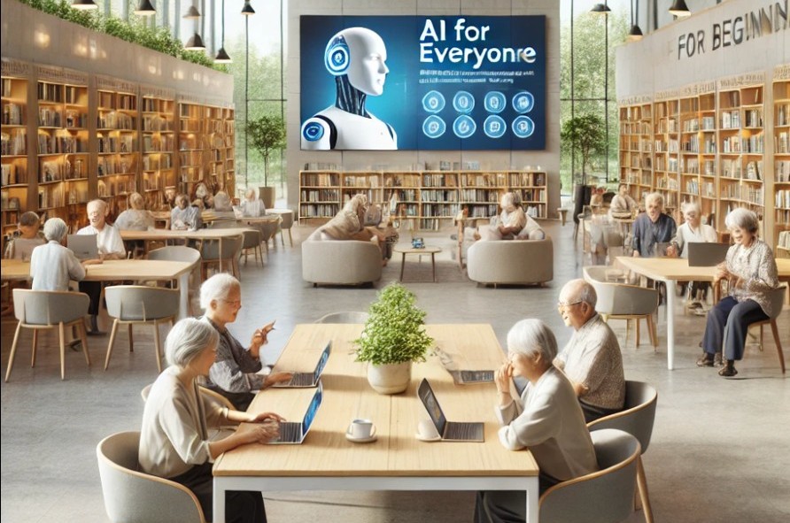 AI generated image of a library