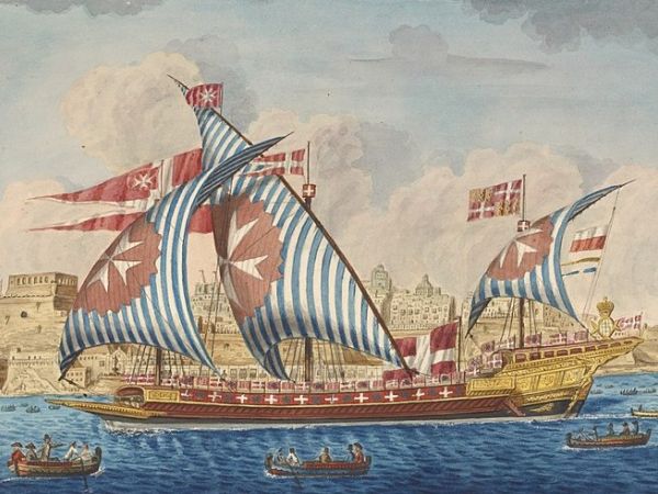 Painting of a medieval ship