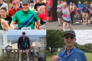 A collage of the four members who are running in The Great North Run