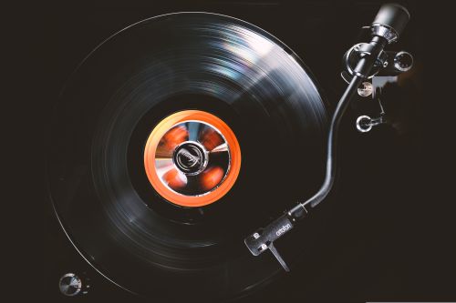 Vinyl record on a record player