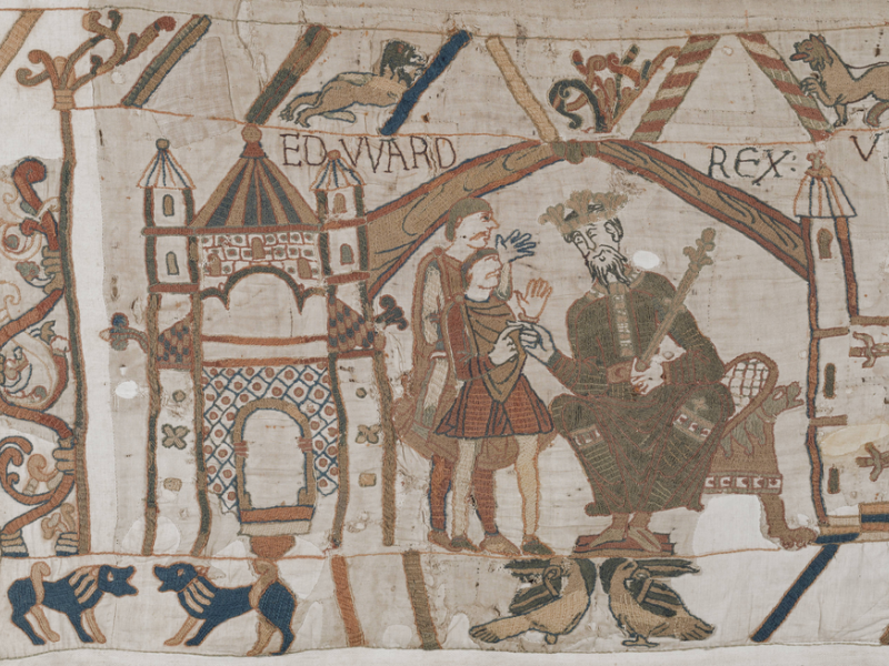 Bayeux tapestry scene with King Edward