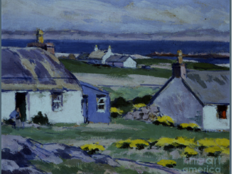 painting of cottages