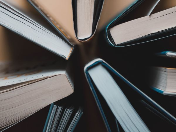 Aerial view of books