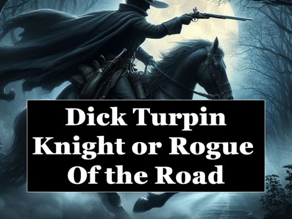 graphic of dick turpin on a horse with a gun