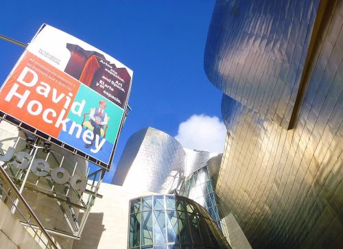 Poster for David Hocknet exhibition, Bilbao