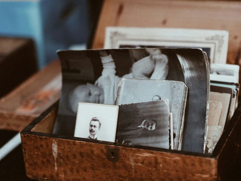 family history document and photo