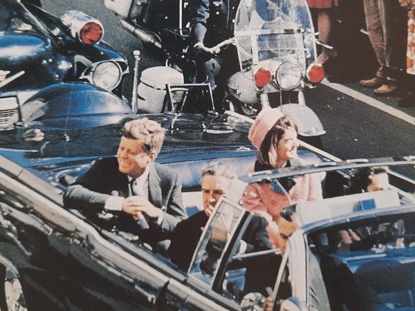 Photo of JFK in a car
