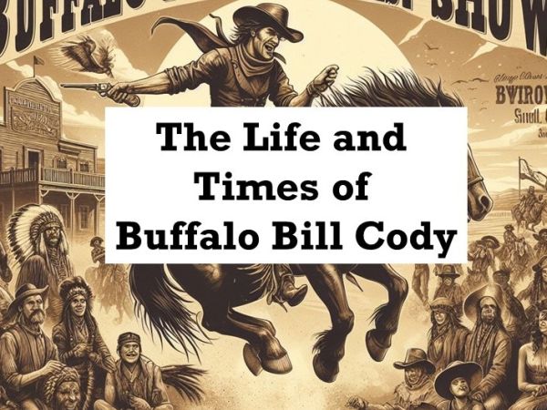 graphic of wild west poster with a cowboy on a horse