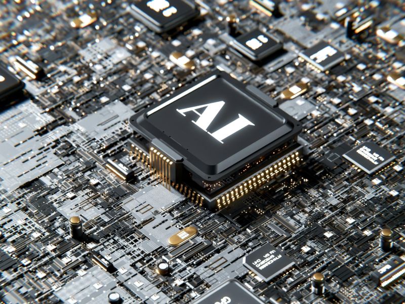 Photo of a circuitboard with an AI chip