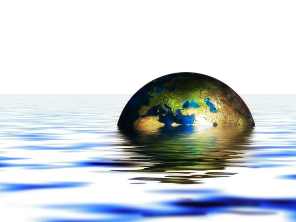 graphic of an earth going under water