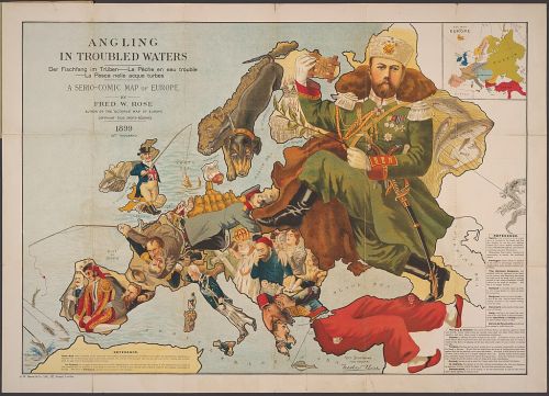 An illustrated European map