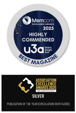 two award badges for u3a matters magazine