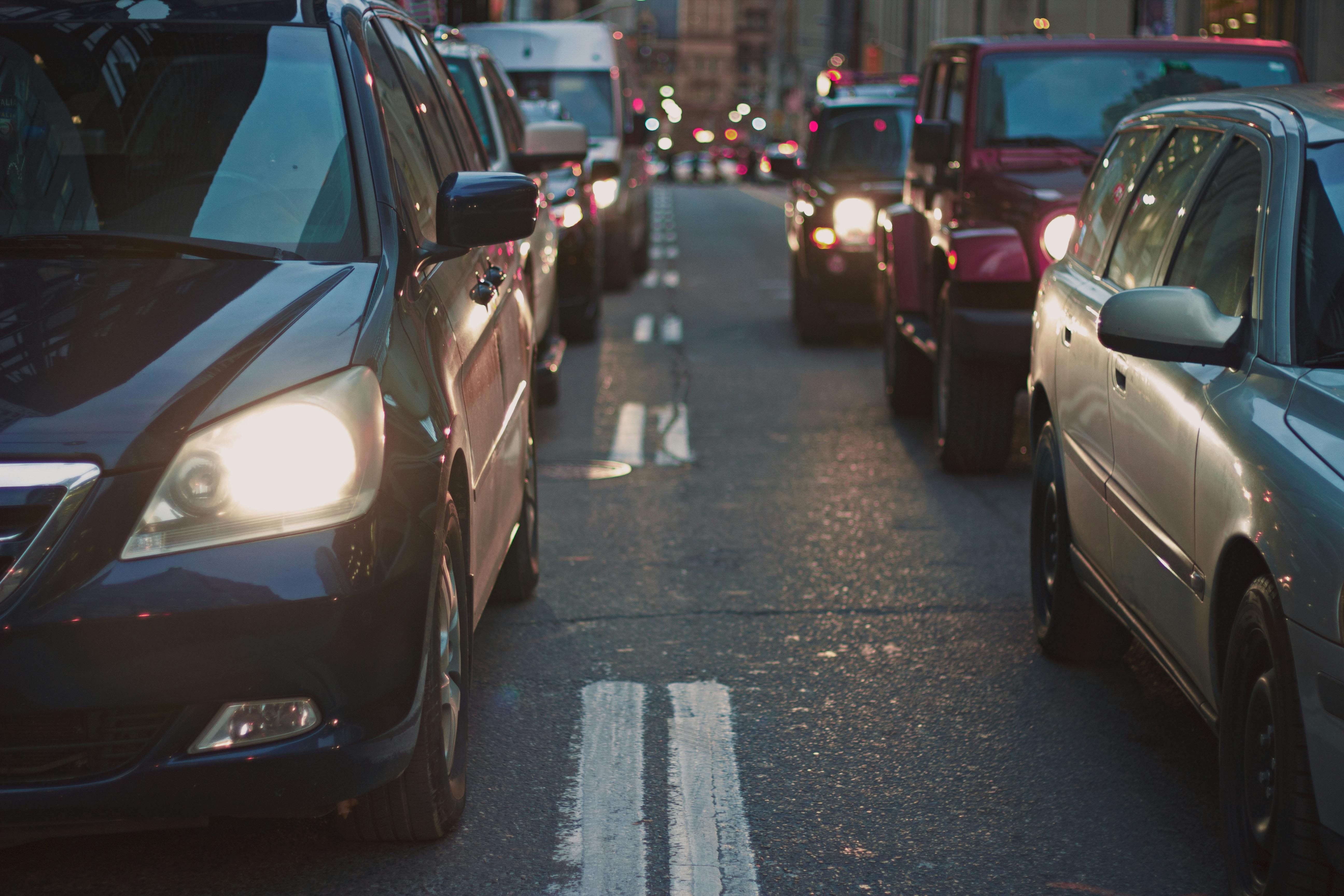 Photo of cars in a traffic jam