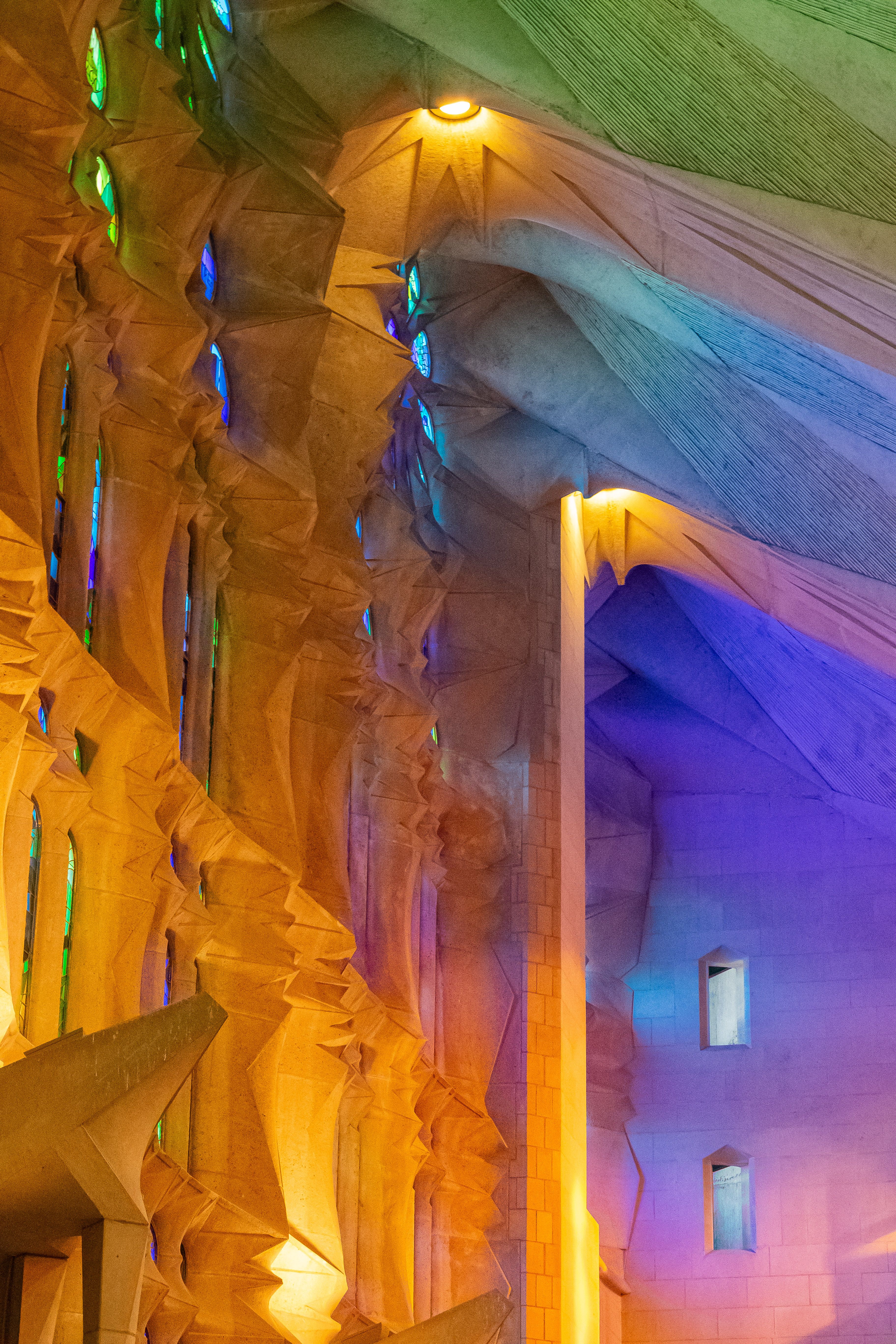 Photo of the interior of the Sagrada Familia