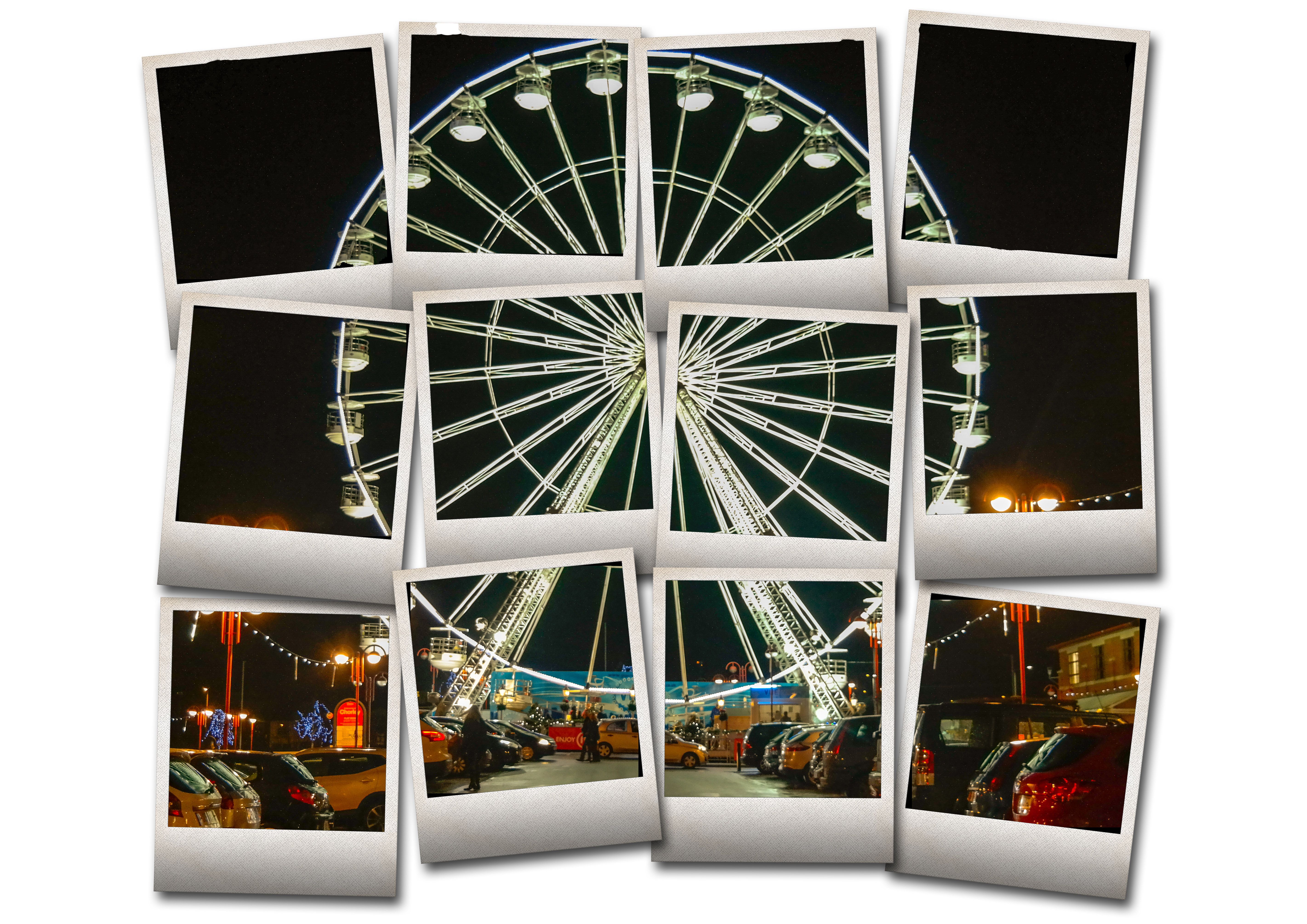 Composite photo of a Ferris wheel